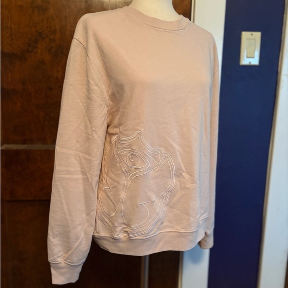 TML by TOMORROWLAND Vintage Icon Sweater Soft Blush Pullover Abstract FLORA ICON - Picture 2 of 11